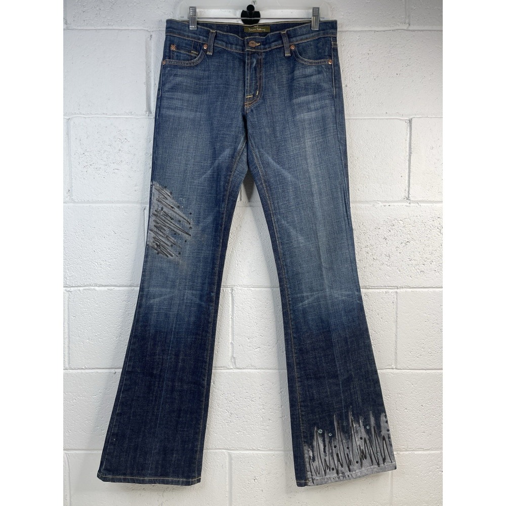 David Kahn Jeanswear Nikki Flare Boot Cut Jeans Womens Size 26x24 Low Rise Denim